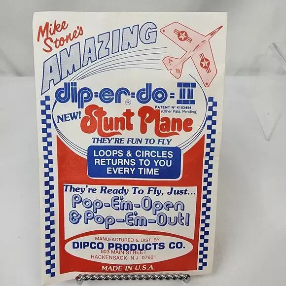 Vintage Stunt Plane Kit Mike Stone's Amazing Dip-Er-Do II Trick Plane NOS Dipco