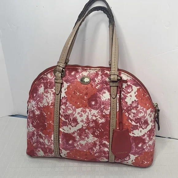Coach Cora Rare F31341 Peyton Floral Domed Satchel