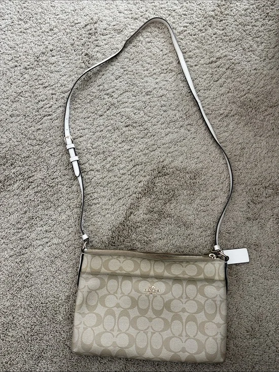 Coach Khaki and Chalk Signature Crossbody Bag