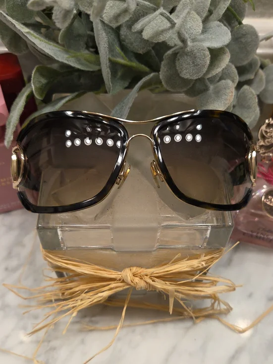 Authentic Gucci Gold-Accent Brown Gradient Women's Sunglasses