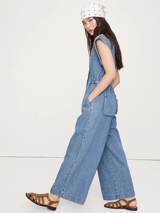 BANANA REPUBLIC DENIM UTILITY JUMPSUIT