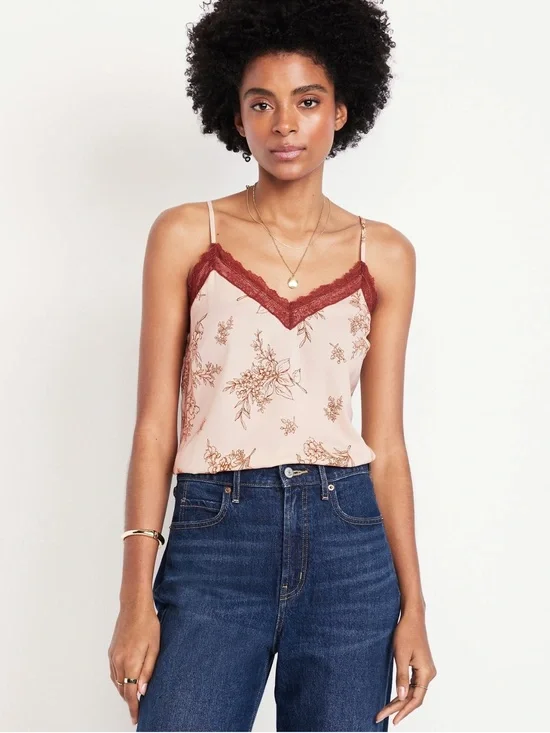 NWT Old Navy Lace Trim Floral Cami Top
