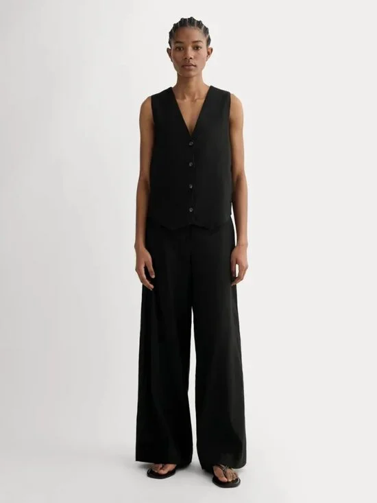 The Wide-Leg Pant in Stretch Linen