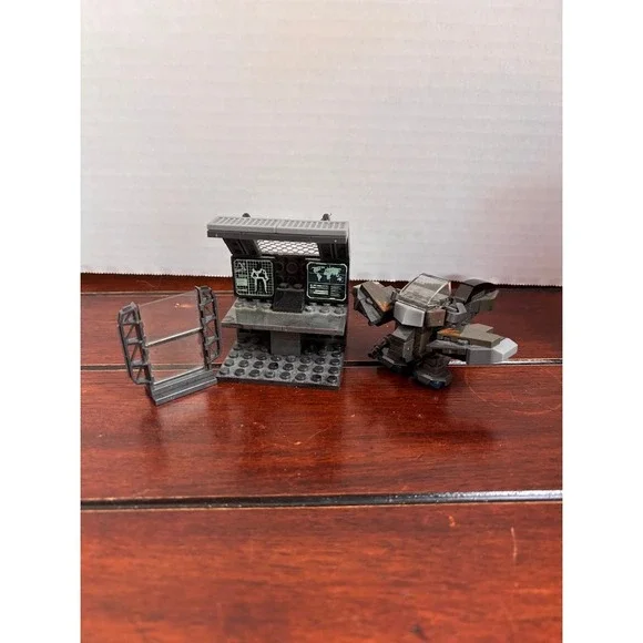 Mega Bloks Halo UNSC Command Center Terminal Hover Bike Vehicle Set Dark Grey