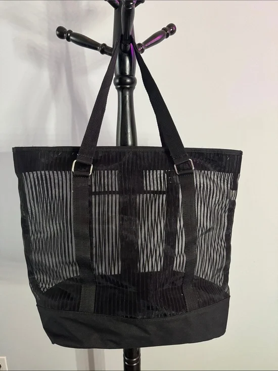 Black Mesh Tote Bag for Men - Lightweight Everyday Carry