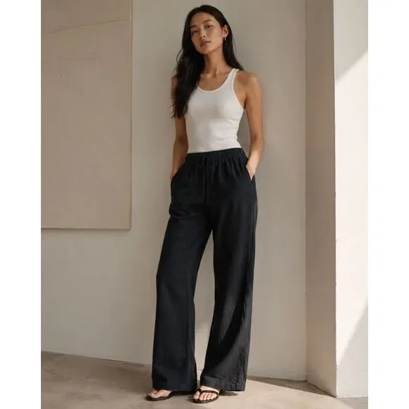 ARITZIA Babaton The Group Black Linen Pants Trousers   Women's Size XS