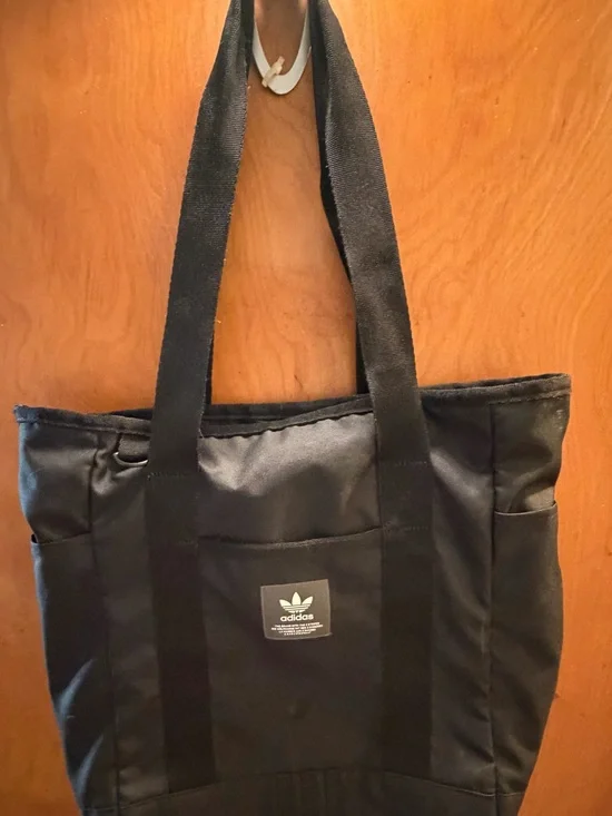 adidas Black Tote Bag with Front Logo Patch