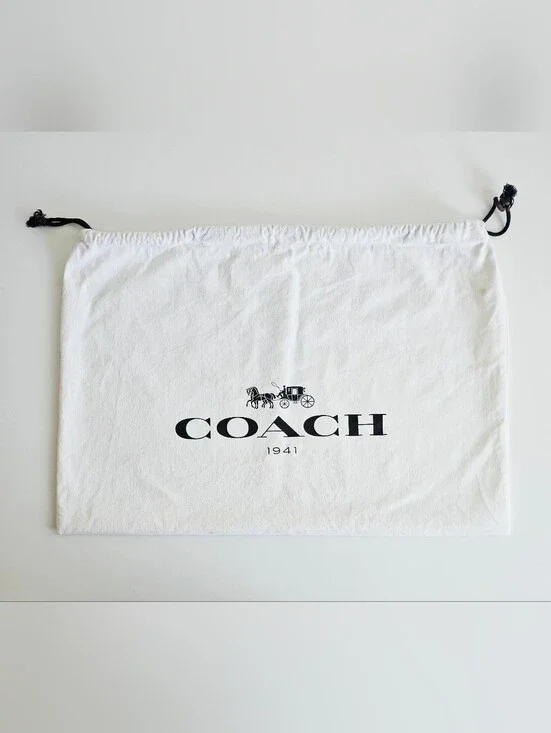 Coach Premium Cotton Large White Dust Bag