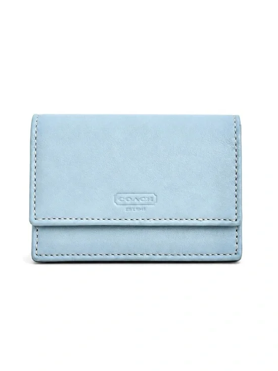 COACH Legacy Light Blue Compact Accordian Wallet NEW