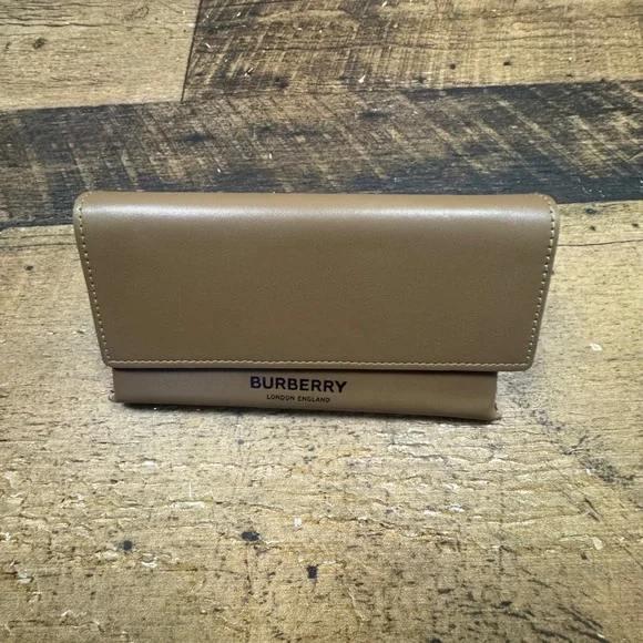 Burberry London England Brown Leather Triangle Sunglasses Case Eyewear Protector