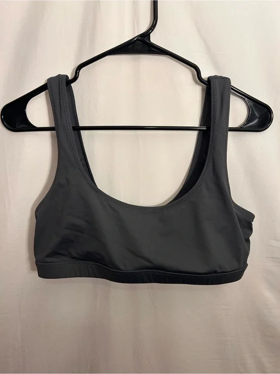 SKIMS Scoop Neck Bikini Top in Charcoal