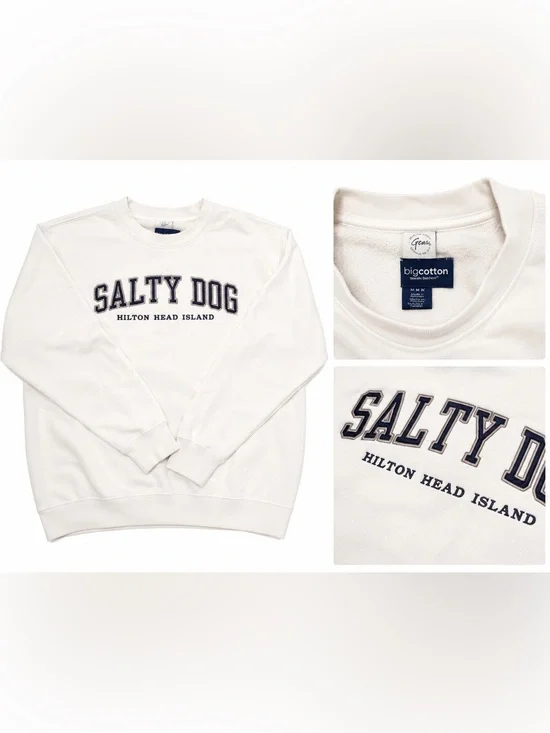 White Crewneck Sweatshirt - Salty Dog Hilton Head Island