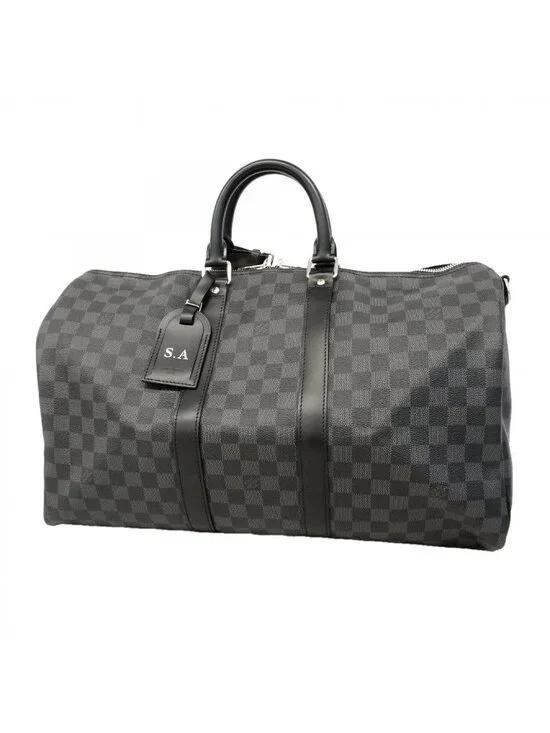 Louis Vuitton Boston Bag Damier Graphite Keepall Bandouliere 45 Black Gray
