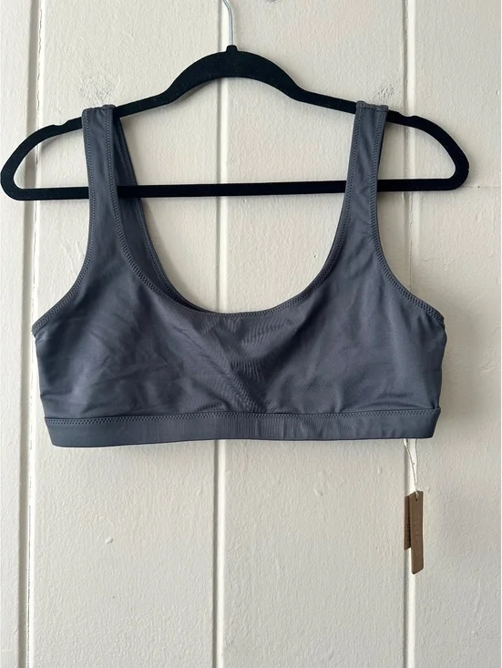 SKIMS Recycled Swim Tank Bikini Top in Gunmetal SW-TNK-0743 Size Large NWT
