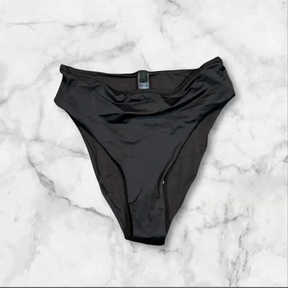 NWT Skims Recycled Swim Mid Waist Bottom Onyx Size Extra Small WOMEN SW-MWB-0748