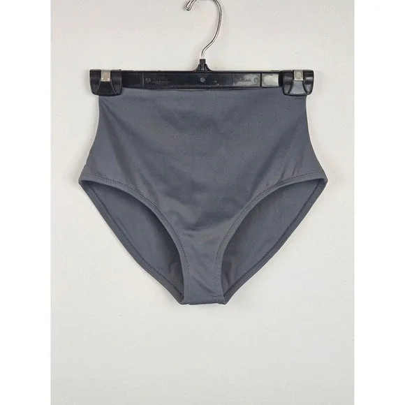Skims Swim High Waisted Bikini Bottoms Gunmetal Gray XS NWT
