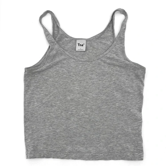 ARITZIA TNA Baby Tee Gray Tank Top Gym Workout Cropped Women Grey 90s Y2K‎ Small