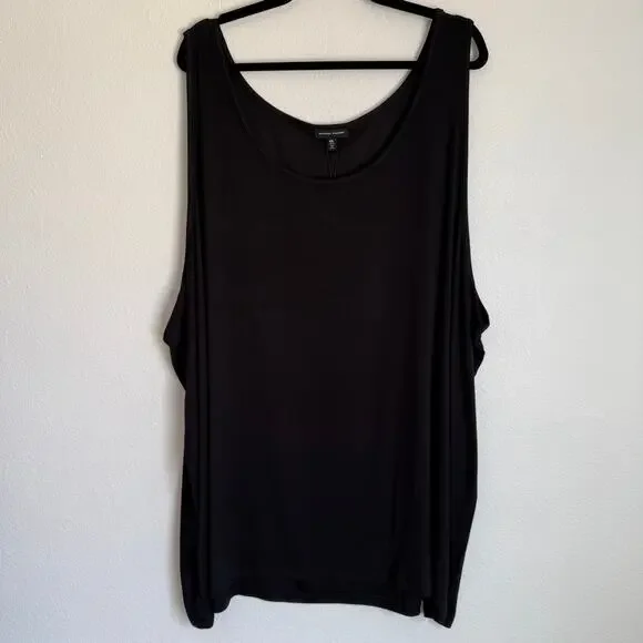 NWT Universal‎ Standard Sz 7X Foundation Ribbed Tank Top Solid Black Plus