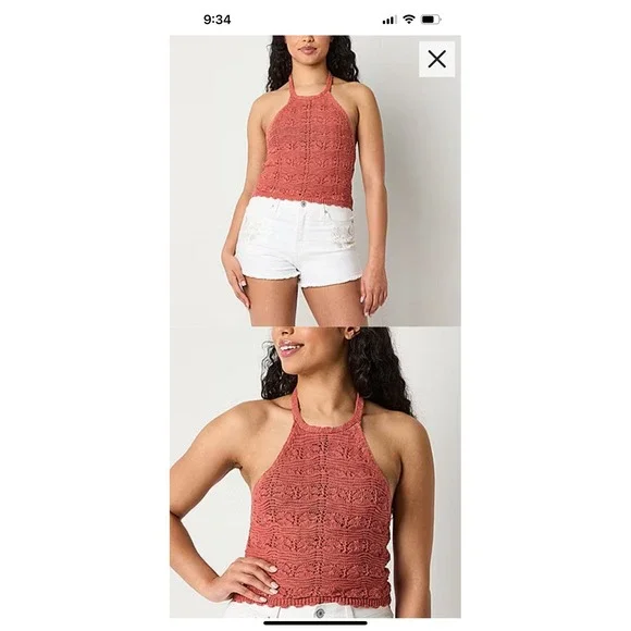 Arizona Knit Cropped Top Redwood Juniors Size XL‎ NWT
