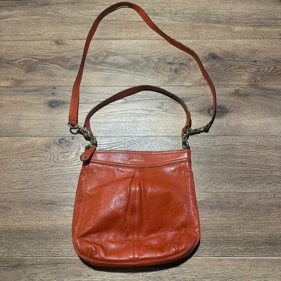 Coach Ashley Leather Hippy Crossbody Bag F20114 Burnt Orange Women OS