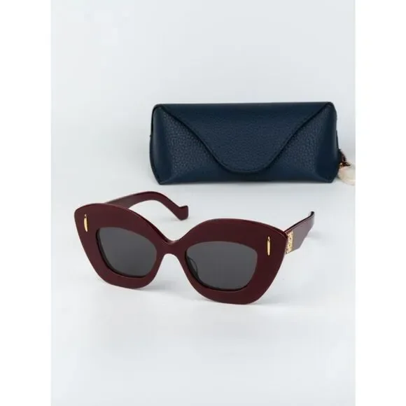 Loewe Women Sunglasses Red Mirror Cat Eye LW40127I ANAGRAM 66A NEW AUTHENTIC