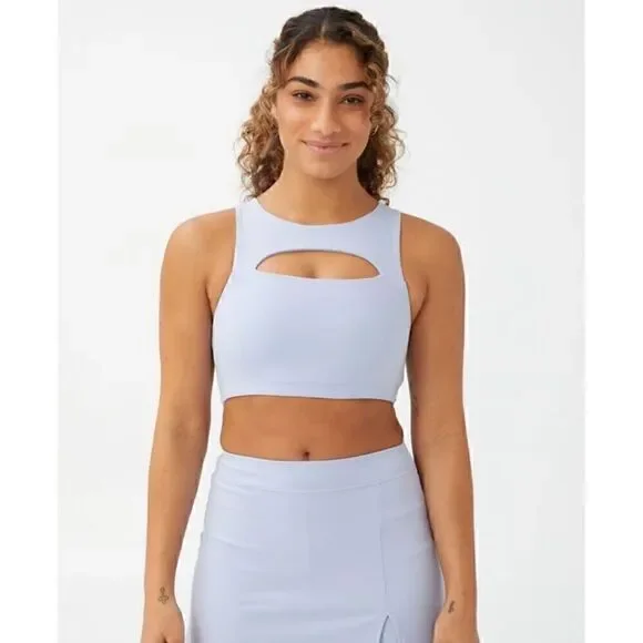 COTTON ON Women's Smoothing Cut Out Vestlette Top Blue iced sky