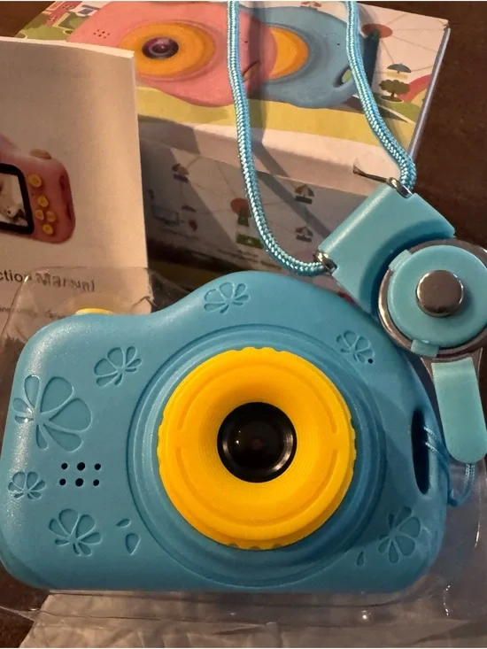 Compact Kids Digital Camera in Blue and Yellow - Fun Portable Photo Camera