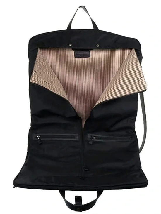 PIERRE CARDIN NYLON UNISEX OVERNIGHT GARMENT BAG IN BLACK NEW