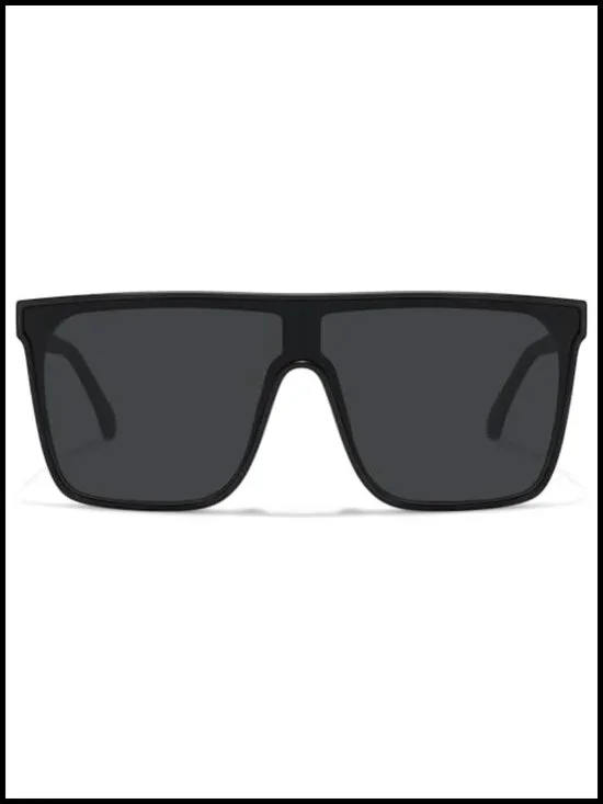 Square Oversized Sunglasses Retro Flat Top Shield UV Protection Once Piece Lens
