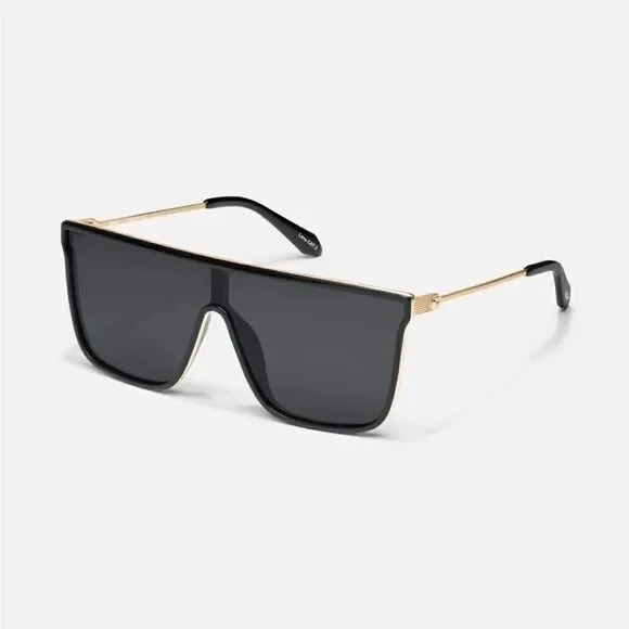 Quay Polarized Nightfall Remixed Sunglasses (Black & Gold)