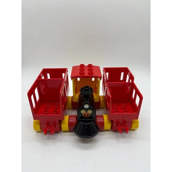 LEGO Duplo Circus Train Set 13 Inch Engine & 2 Carriages Red Yellow Black Kids