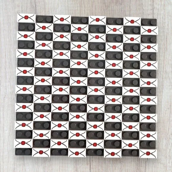 LEGO Envelopes 32pc Tile Lot 1x2 White Red Wax Seal Mail Love Letters Pieces MOC