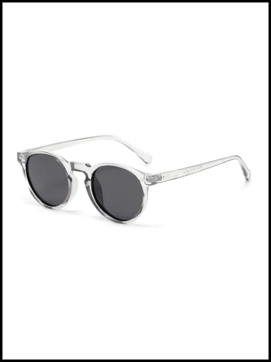 Round Polarized Sunglasses for Small Face Retro UV400 Protection Plastic Frame