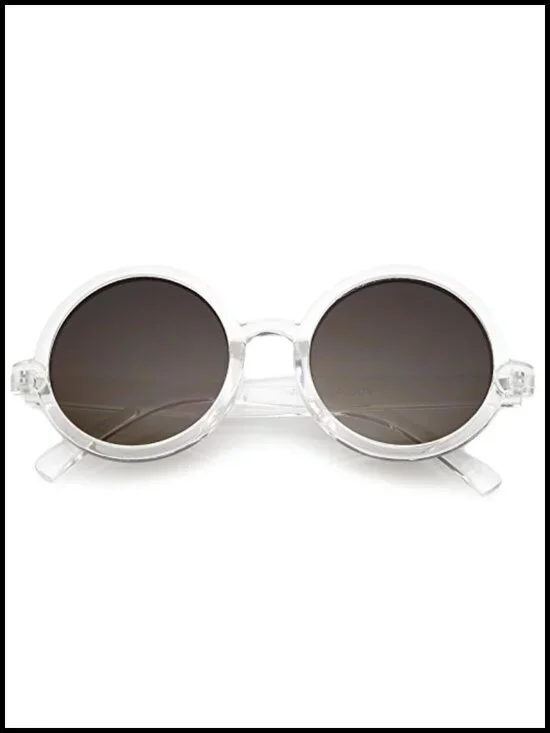 UV400 Vintage Horn Rimmed Round Retro Sunglasses