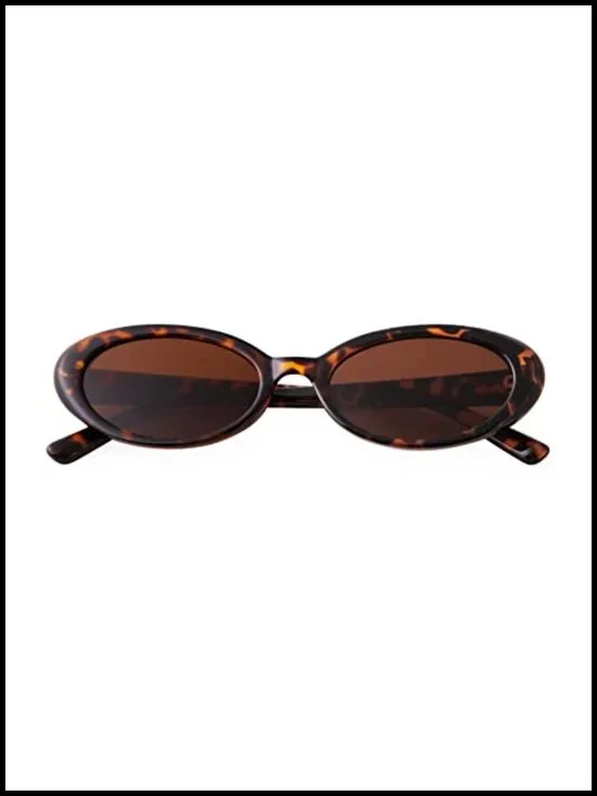 Retro Oval Small Sunglasses for Women Men UV400 Protection
