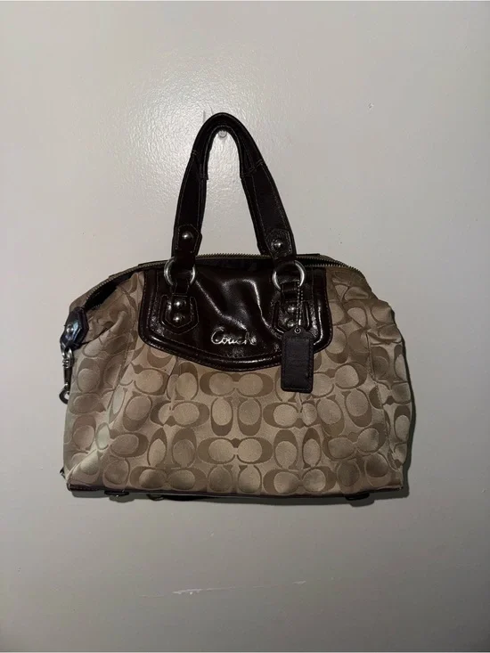Vintage Coach Pleated Satchel Brown/Tan