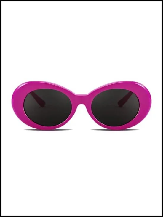 Oval Retro Sunglasses with UV400 Protection Wrap Around Frame