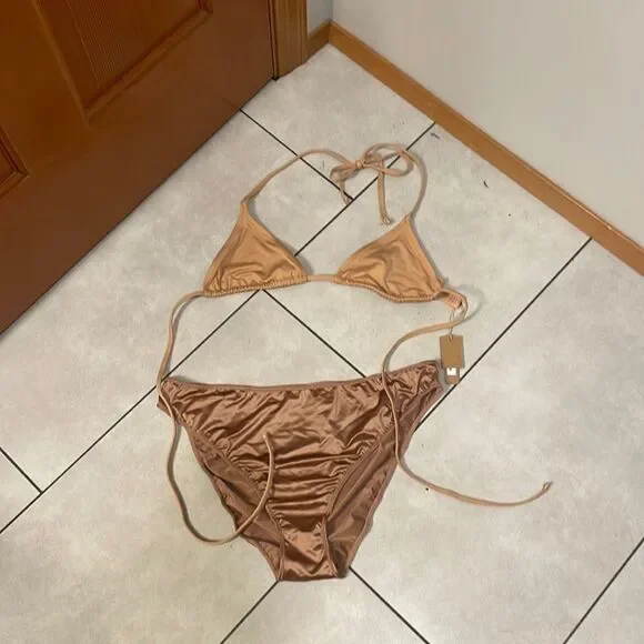 NWT Skims Nude Bikini top and Desert clay bikini bottoms