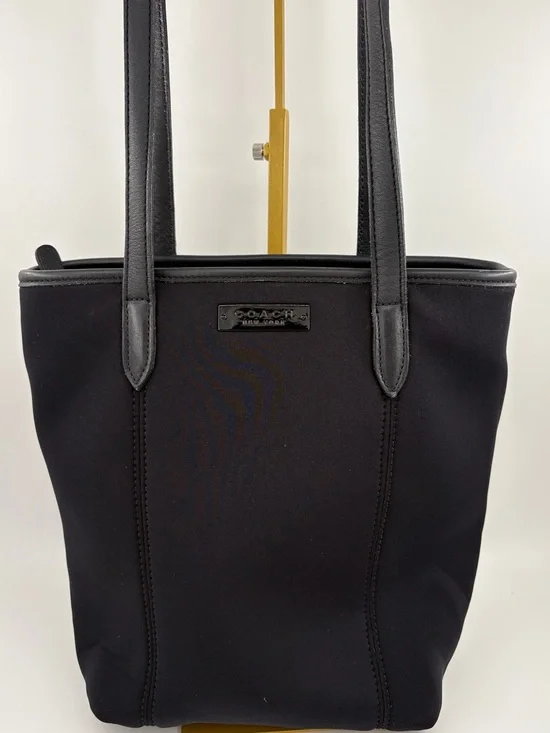 Coach Black Nylon Tote with Leather Handles