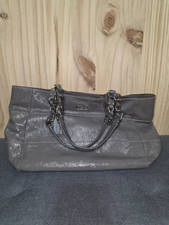Coach Gray Chain-Handle Shoulder Bag