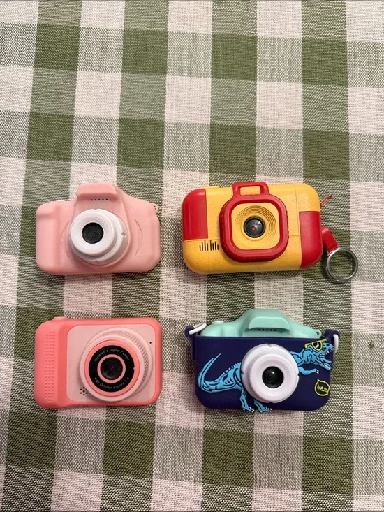 Kids Digital Camera - Pink, Yellow, Coral & Teal Toy Cameras (Set)