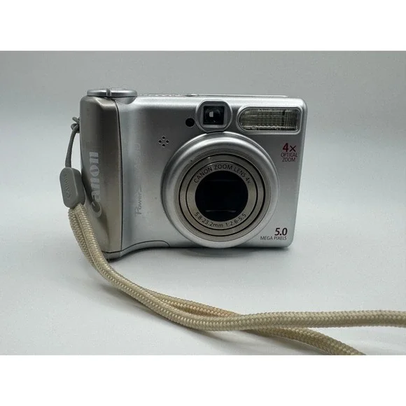 Canon PowerShot A530 Digital Camera Silver 5.0MP 4x Optical Zoom Digicam Case