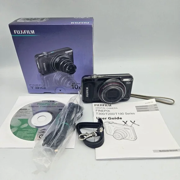Fujifilm Digital Camera FinePix T310 Black 14MP 10x‎ Optical Zoom + Accessories