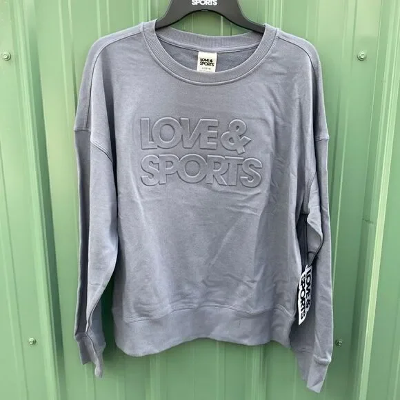 Women’s Graphic Love & Sports Sweatshirt Top Shirt Size L