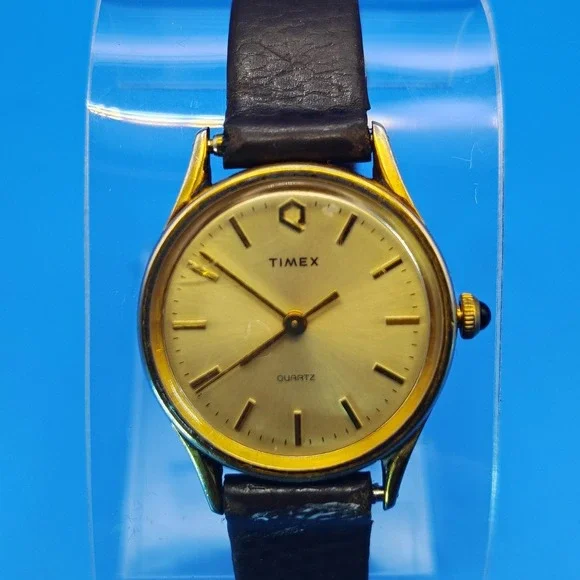 Vintage 1986 Timex Gold Dial Women's‎ Quartz Watch Fully Restored Read Descript