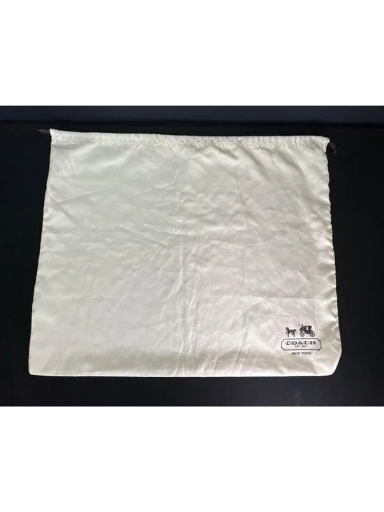 Coach Satin Dust Bag Drawstring Cream Ivory Storage Handbag Protection 19