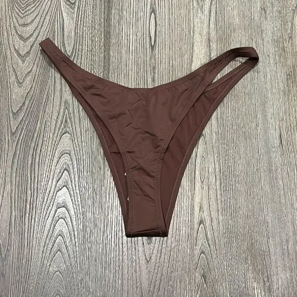 NWT Skims Recycled Swim Micro Tanga Bikini Bottom Mid-Rise Swimwear Cocoa 4X