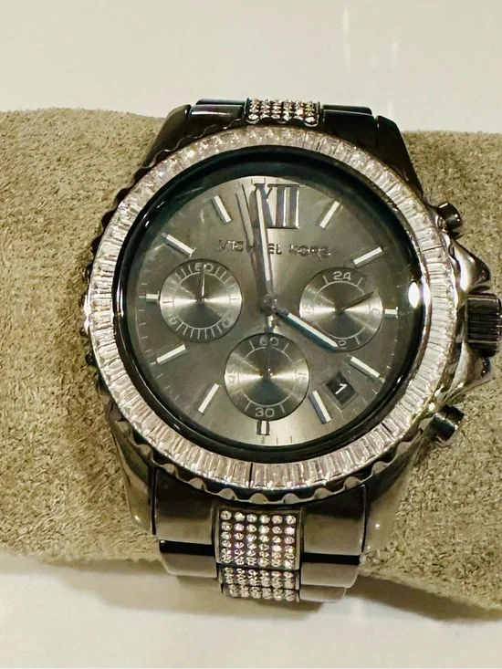 Michael Kors MK5829 Gunmetal Crystal Chronograph Watch | Women’s Designer Watch