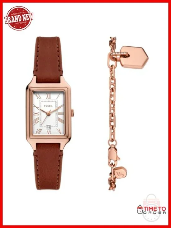 Raquel Quartz Stainless Steel Watch with Leather Band