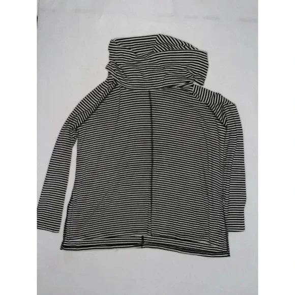 Jack By Bb Dakota Top‎ Womens Size Small Black White Striped Cowl Neck Shirt